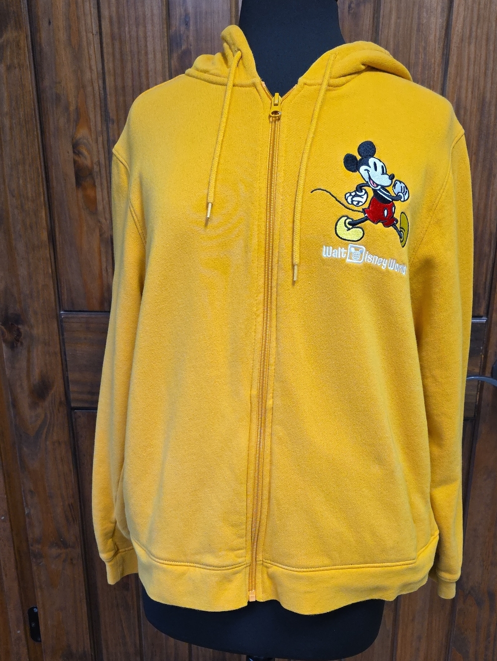 Disney Bright Mustard Yellow Hooded Sweatshirt - XL